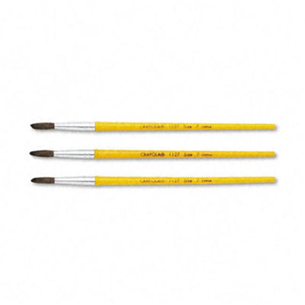 Crayola BIN051127007 Crayola Watercolor Brush Set Size 7 Camel Hair Blend Round 3/Pack PK - BIN051127007